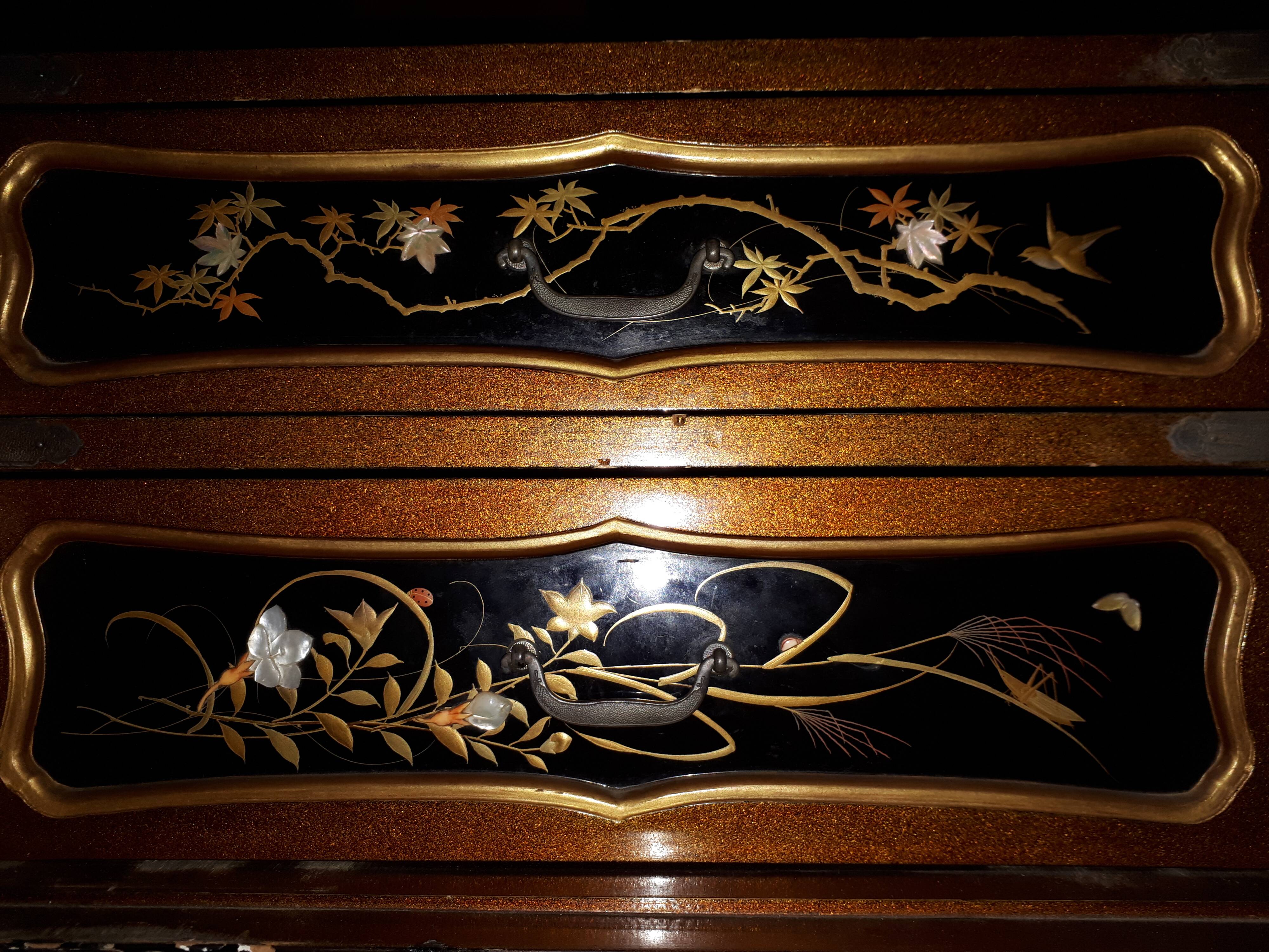 Japanese Lacquer and Shibayama Cabinet, Meiji Period Japan
