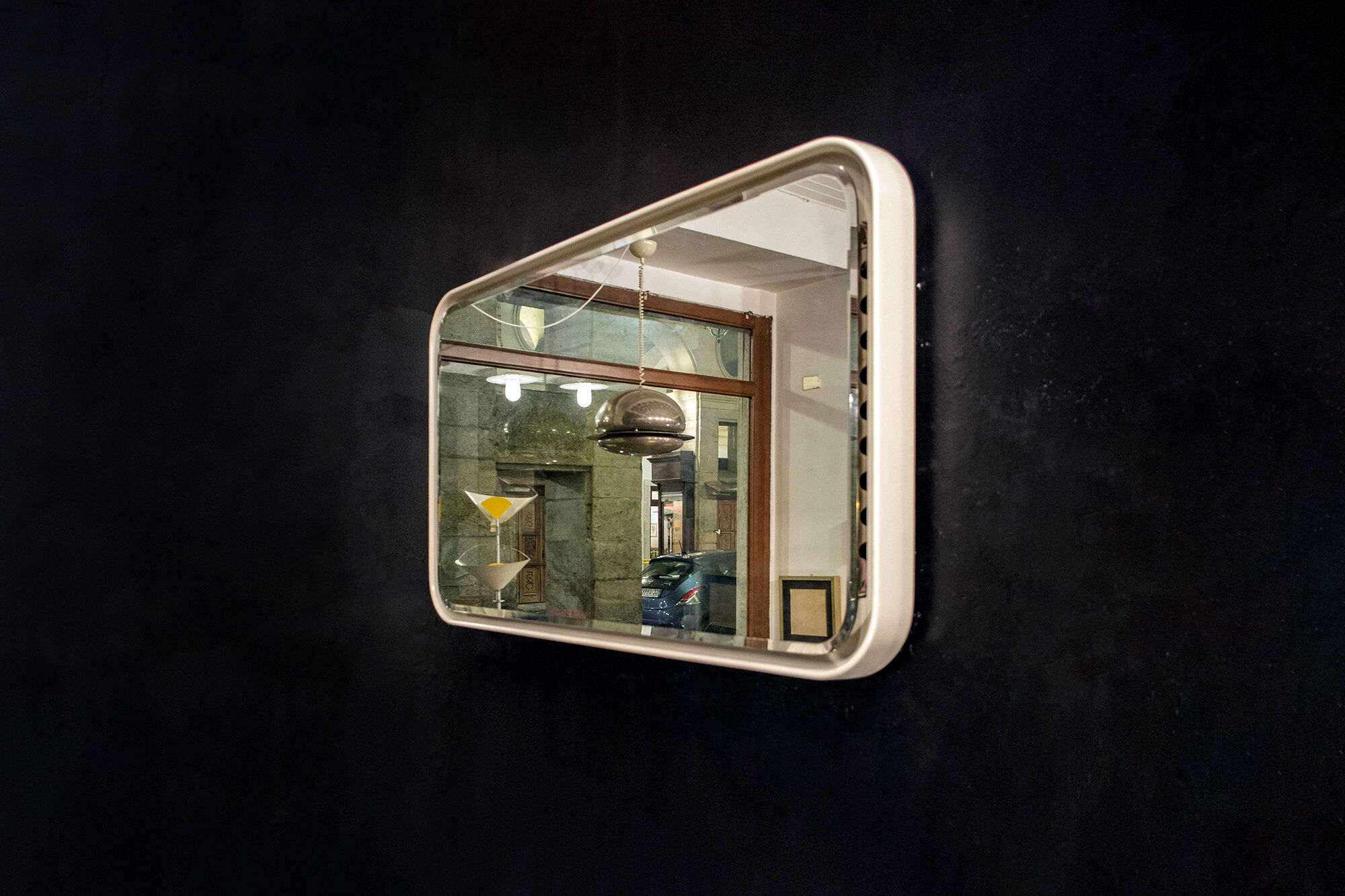 Fiberglass backlit mirror Italy 70s