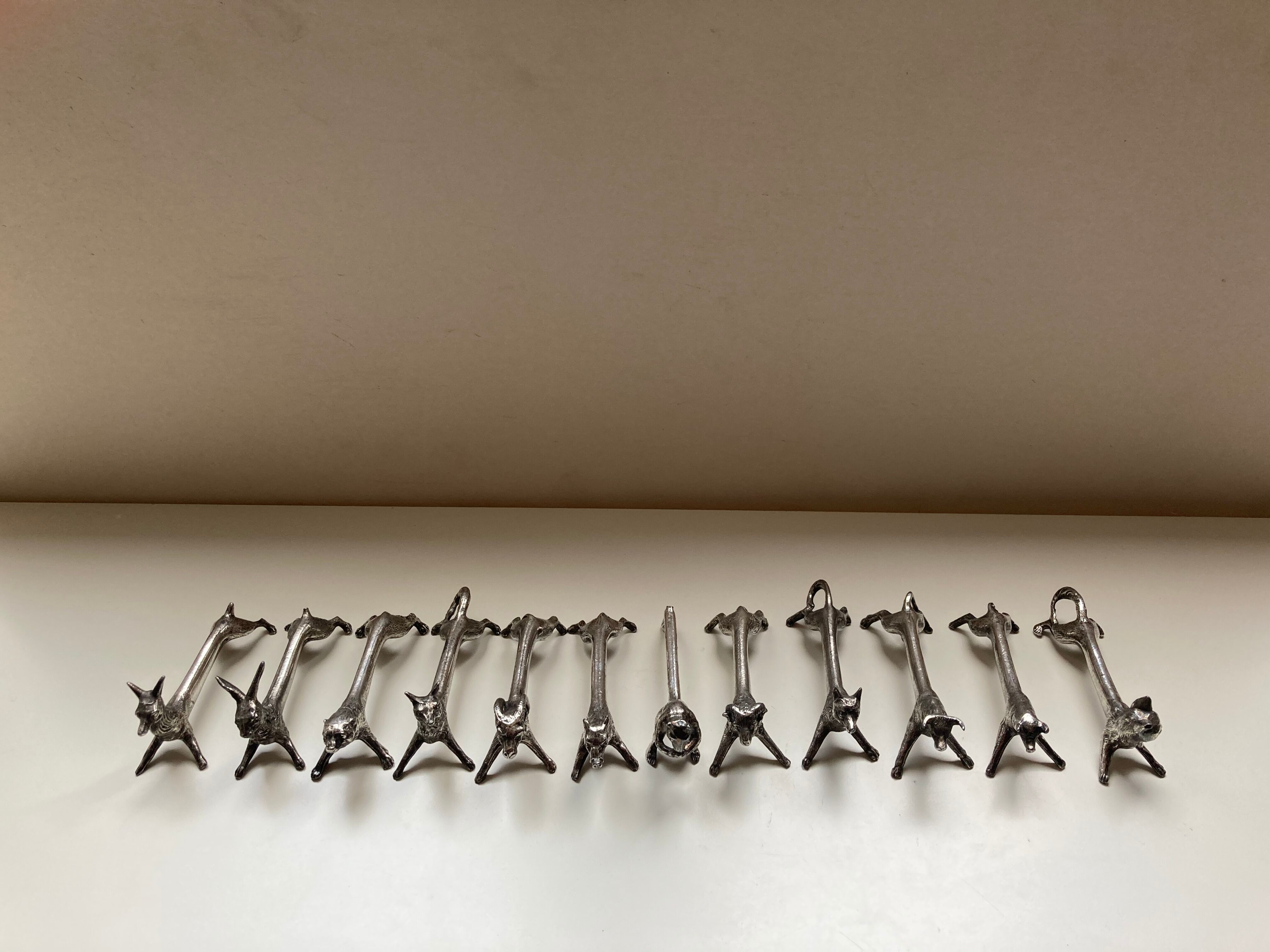 Silver metal animal knife door art nouveau style Sandoz