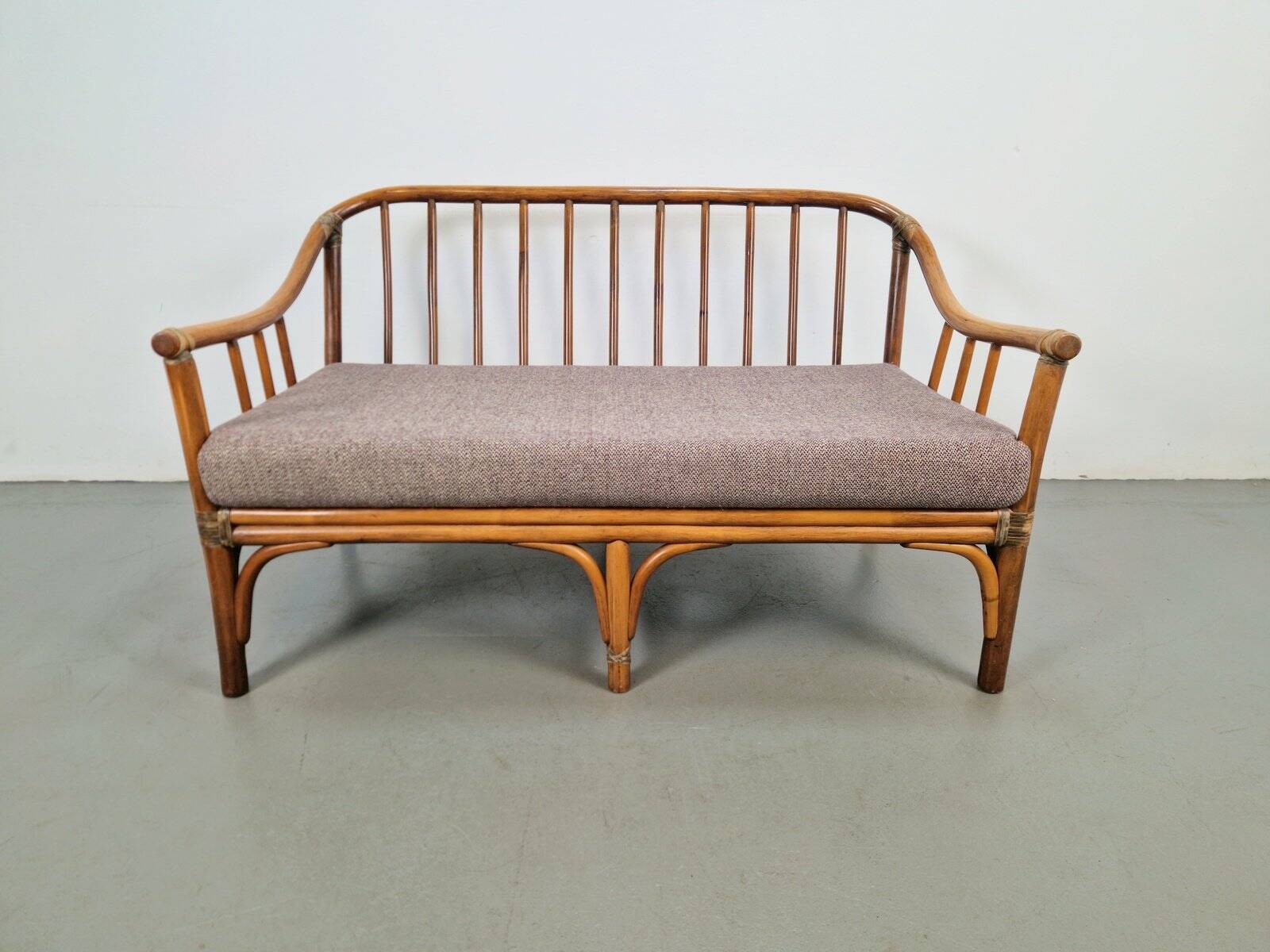 Organic Modern Bamboo and Rattan Loveseat from McGuire, 1970s