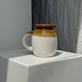 Small two-tone white and brown pitcher Made in China