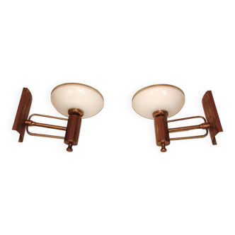 Pair of modernist wall sconces, 1960s