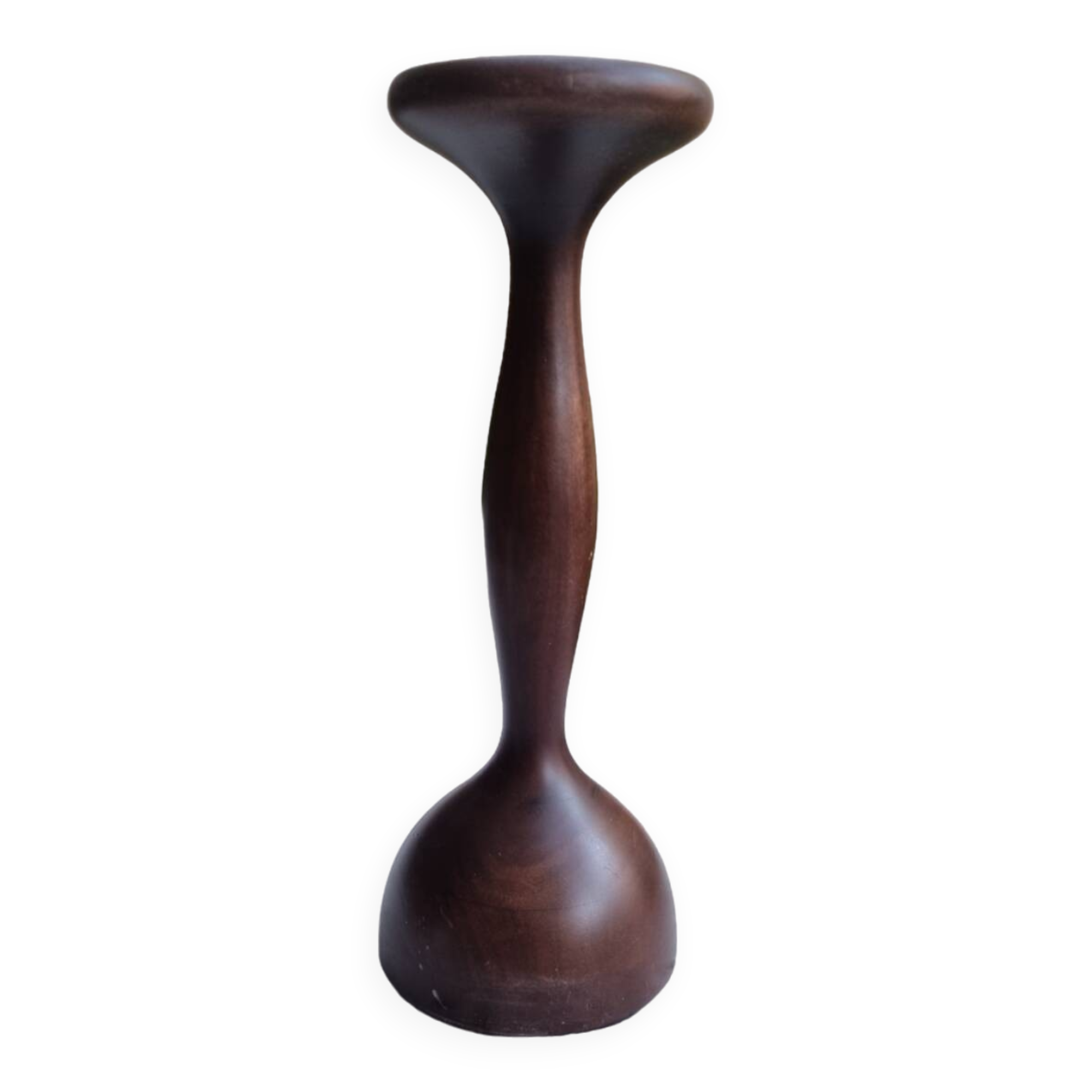Large solid wood candle holder