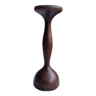 Large solid wood candle holder