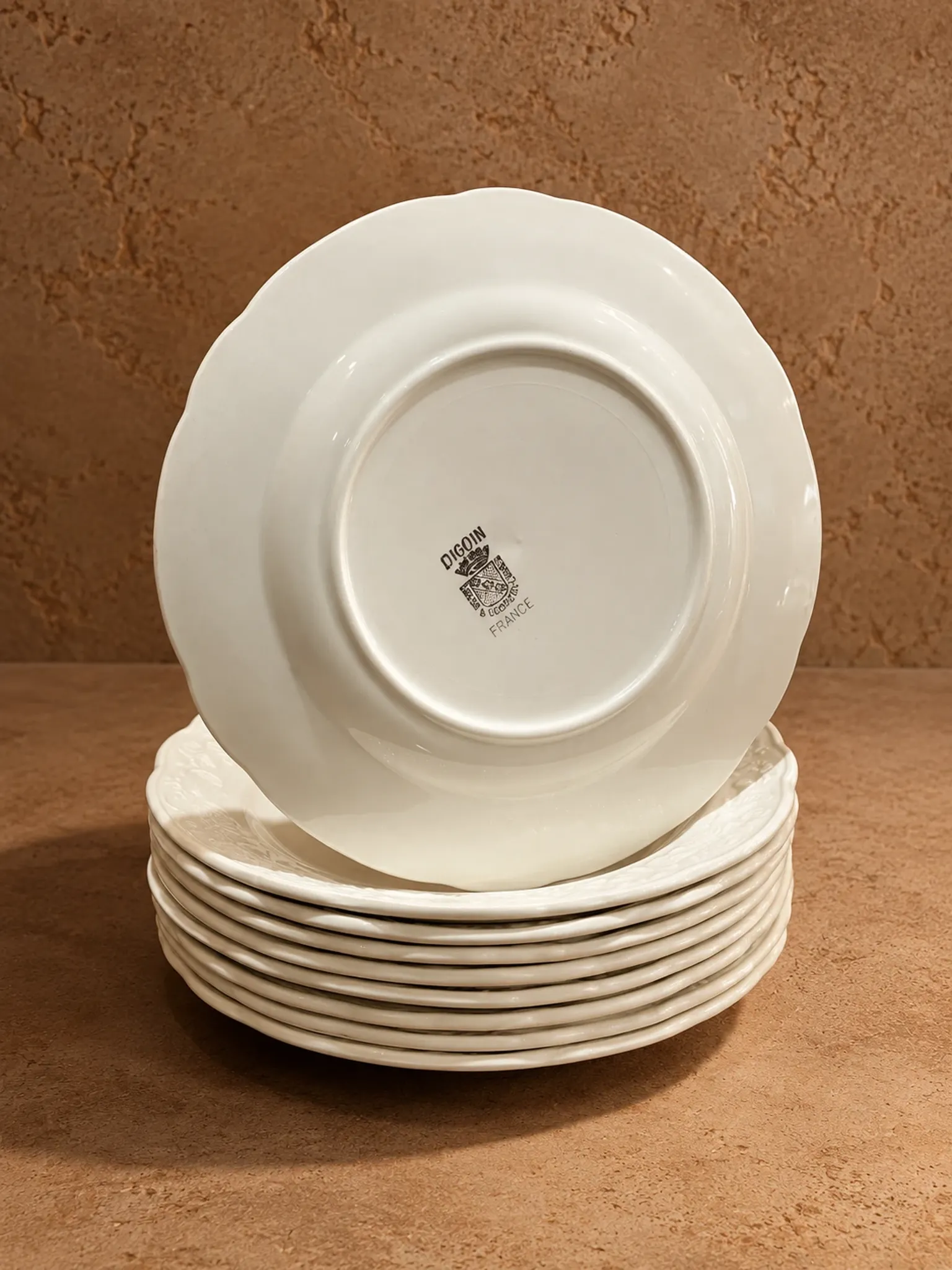 Set of dessert plates Digoin & Sarreguemines, France, circa 1950