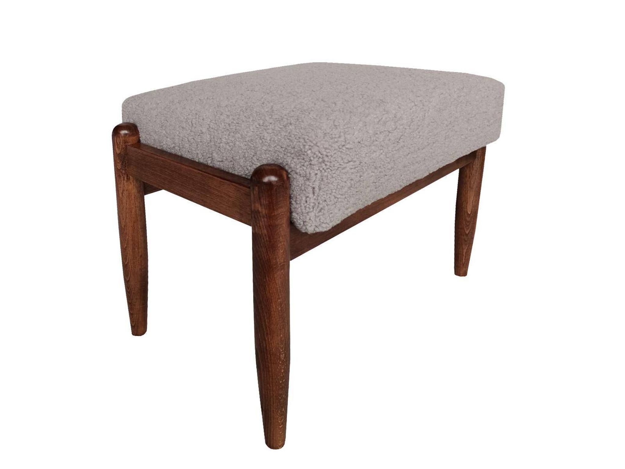 Vintage camel boucle stool, Edmund Homa, Europe, 1960s