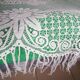 Bedspread, vintage, crocheted, floral, square mesh.