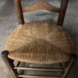 4 Charles Dudouyt style wooden and straw chairs