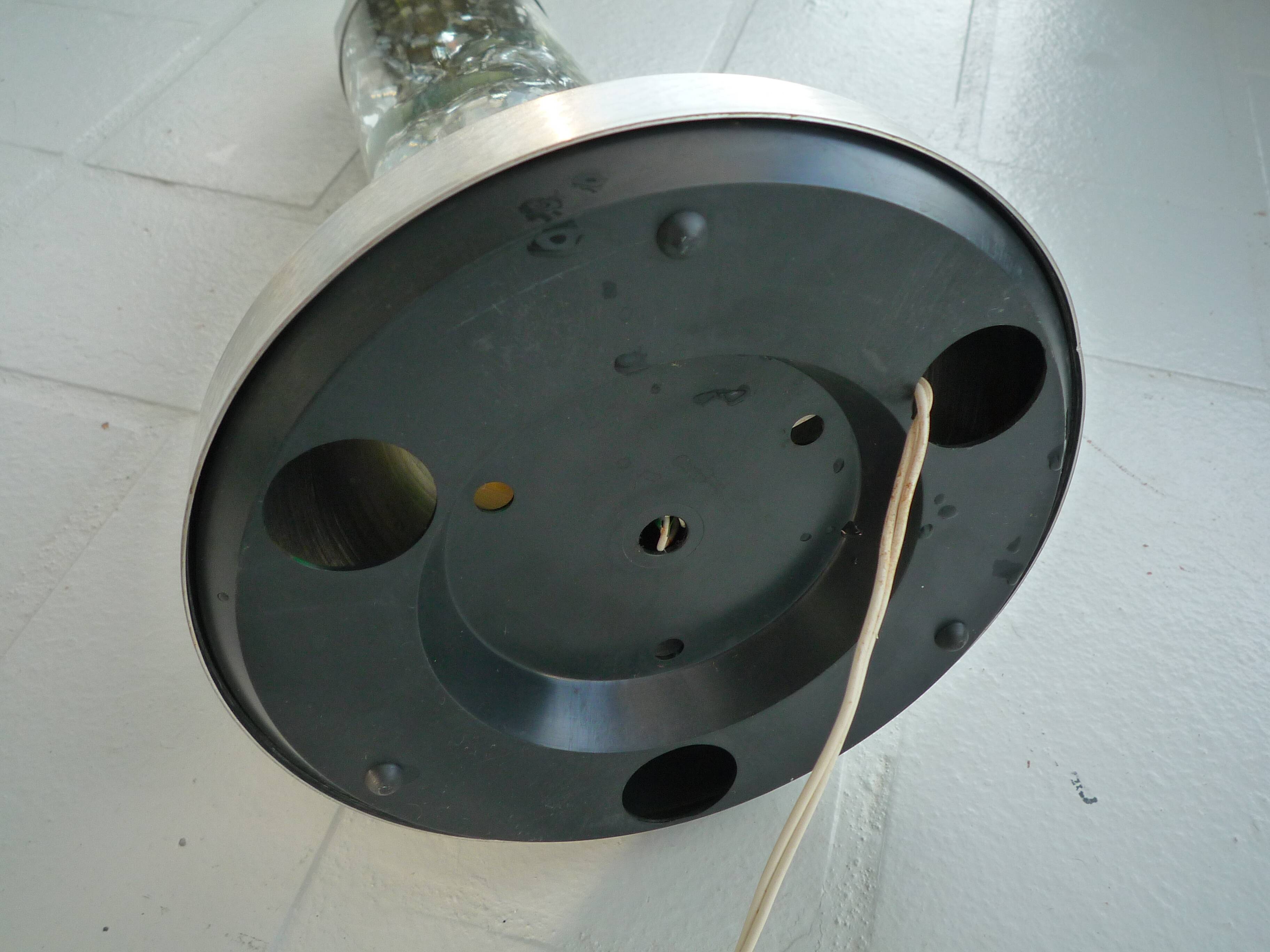 Psychedelic cylindrical lamp with aluminum and glass sequins, "Christel" type, vintage 1970