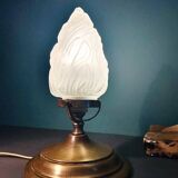 Lampe flamme Art Déco verre dépoli 1920-1930