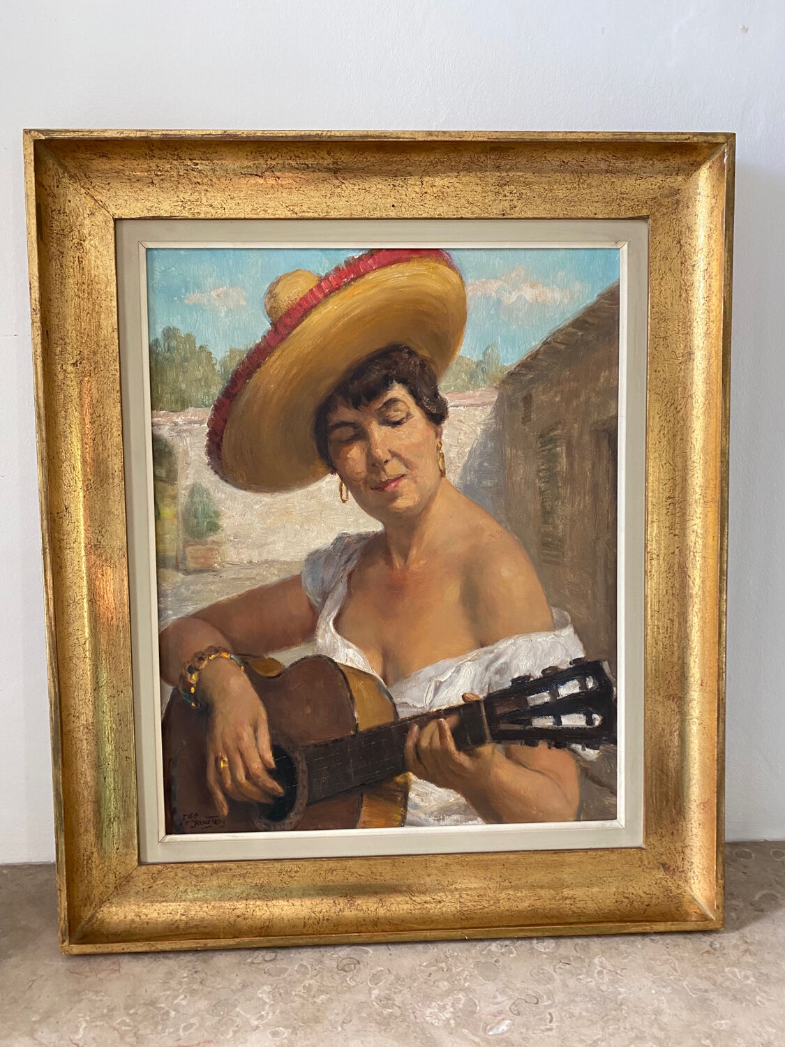 Spanish portrait on guitar