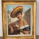 Spanish portrait on guitar