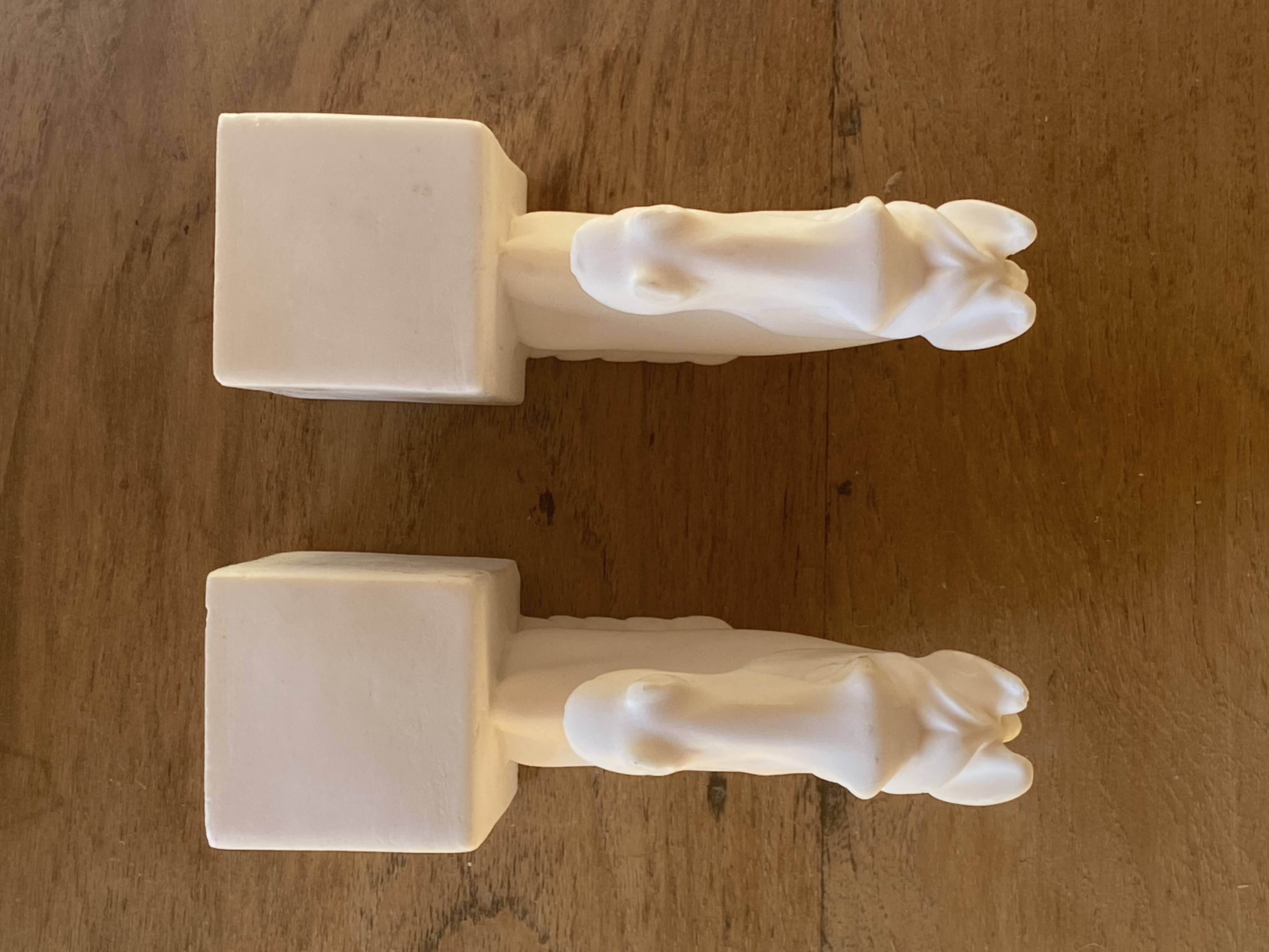 Pair of horse head bookends natural stone