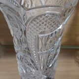 Large vintage pressed glass vase, an impressive and very decorative piece.