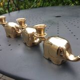 Bougeoirs éléphants en laiton