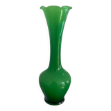Green opaline single-flower vase – Elegant and decorative