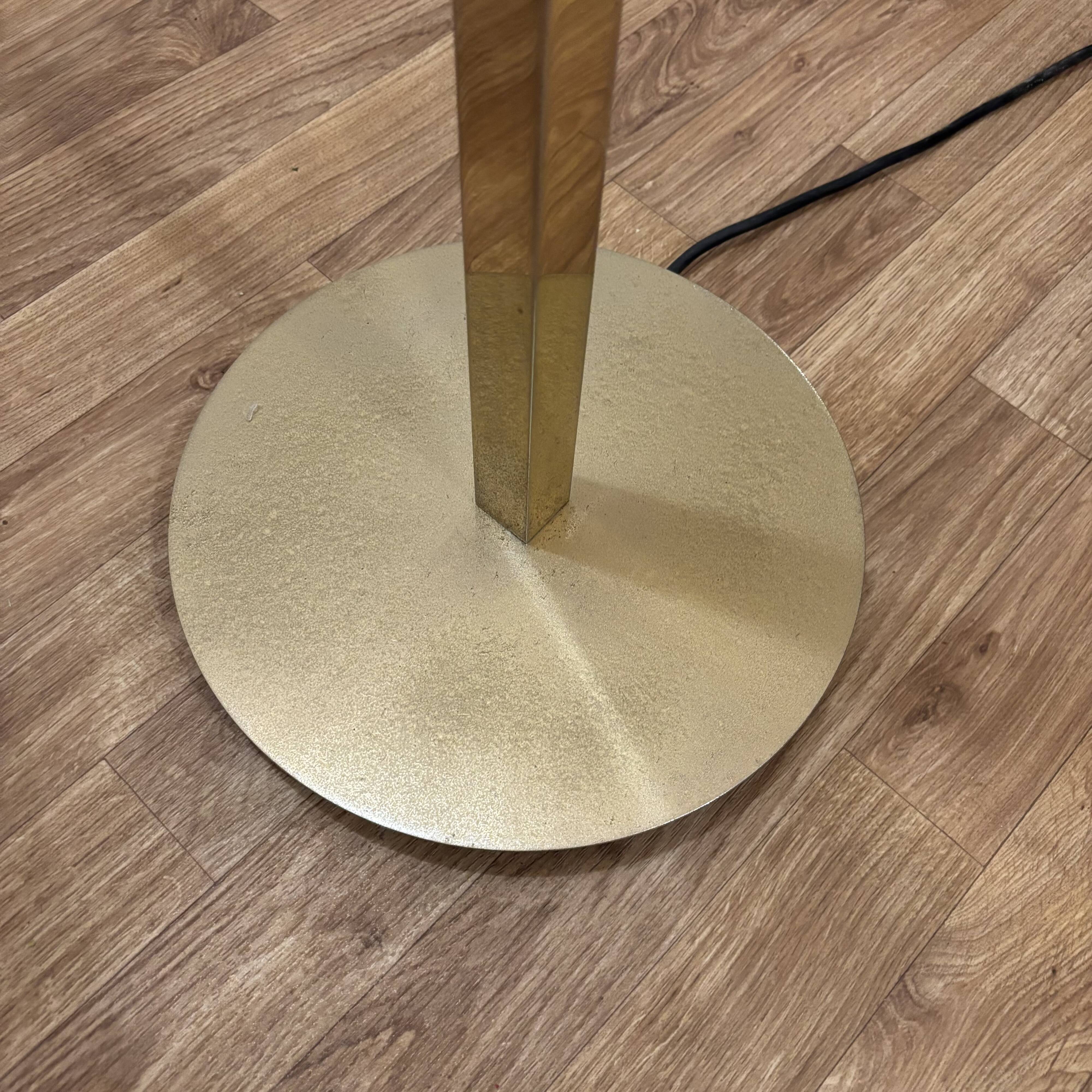 1980s golden metal floor lamp