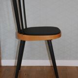 4 Baumann 740G chairs light beech black skai