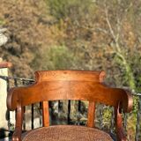 Elegant solid walnut office chair circa 1900.