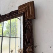 Miroir Tramp art 1900 folk art France