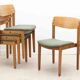 Chaise bistrot style scandinave chêne et vert