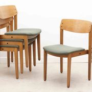 Scandinavian style bistro chair in oak and green