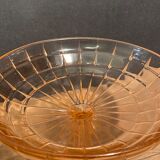 cut on vintage pedestal in tinted crystalline glass signed Vercapel