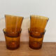 Set of 4 vintage Duralex amber glass water glasses