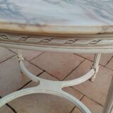 Table basse ancienne style louis xvi avec plateau marbre