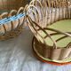 Lot of 4 rattan baskets and plastic vintage