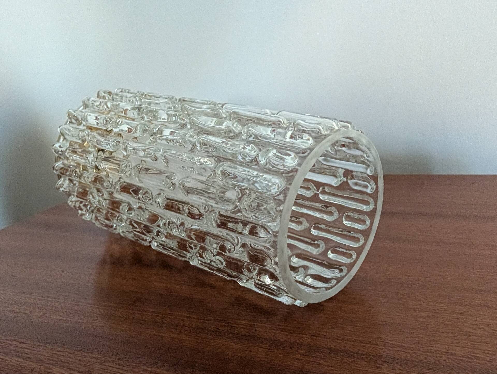 Textured moulded glass lampshade – 1960s-1970s