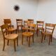Set of 9 vintage wooden bistro chairs designed by Horgen Glarus