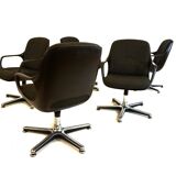Set of 5 Chromcraft office armchairs