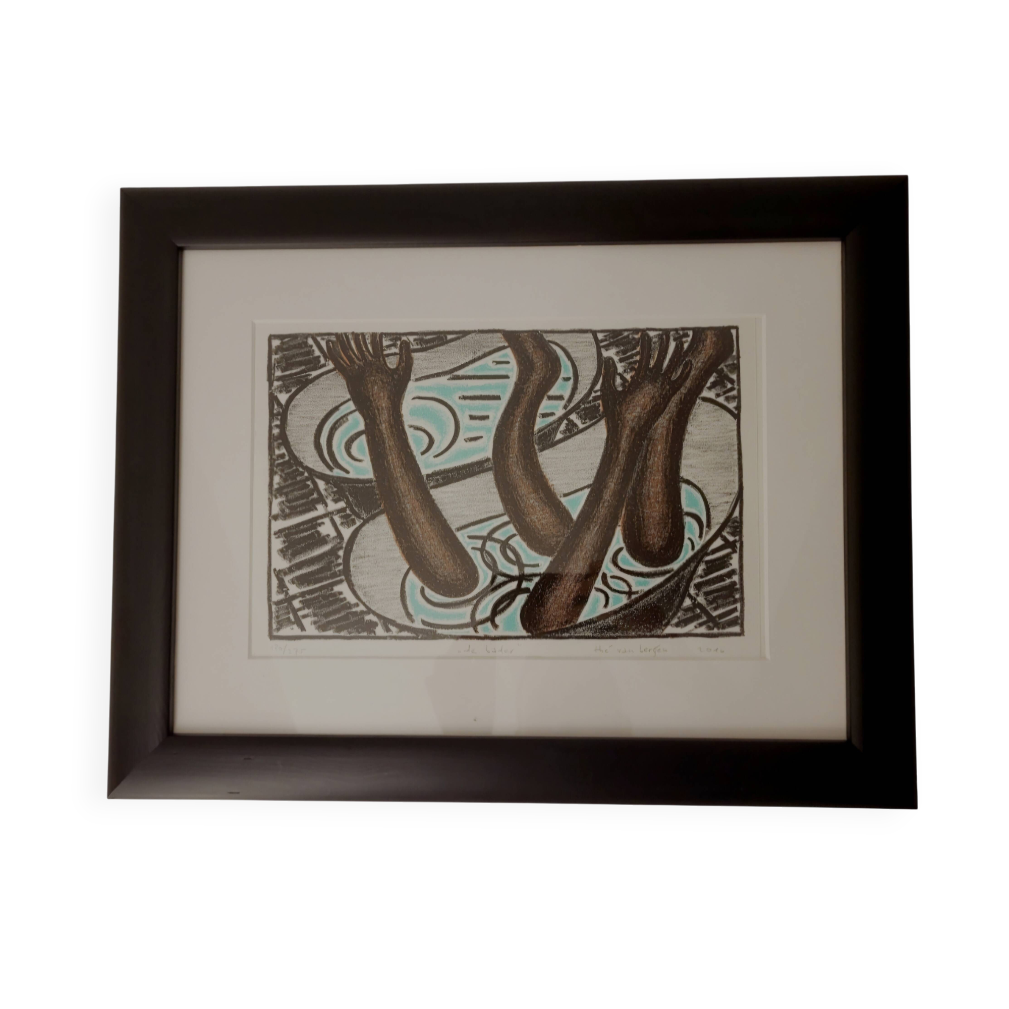 Œuvre graphique « De Bader » kunstenaar Thé van Bergen Nederland, 2010