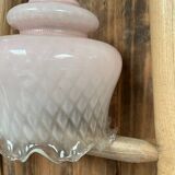 Suspension opaline rose vintage