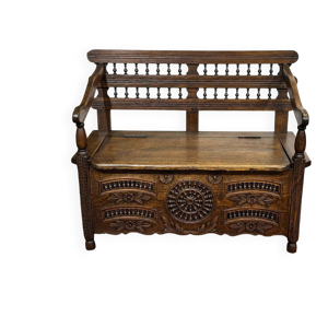 Banc coffre en châtaignier