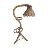 Lampadaire porte planté en rotin
