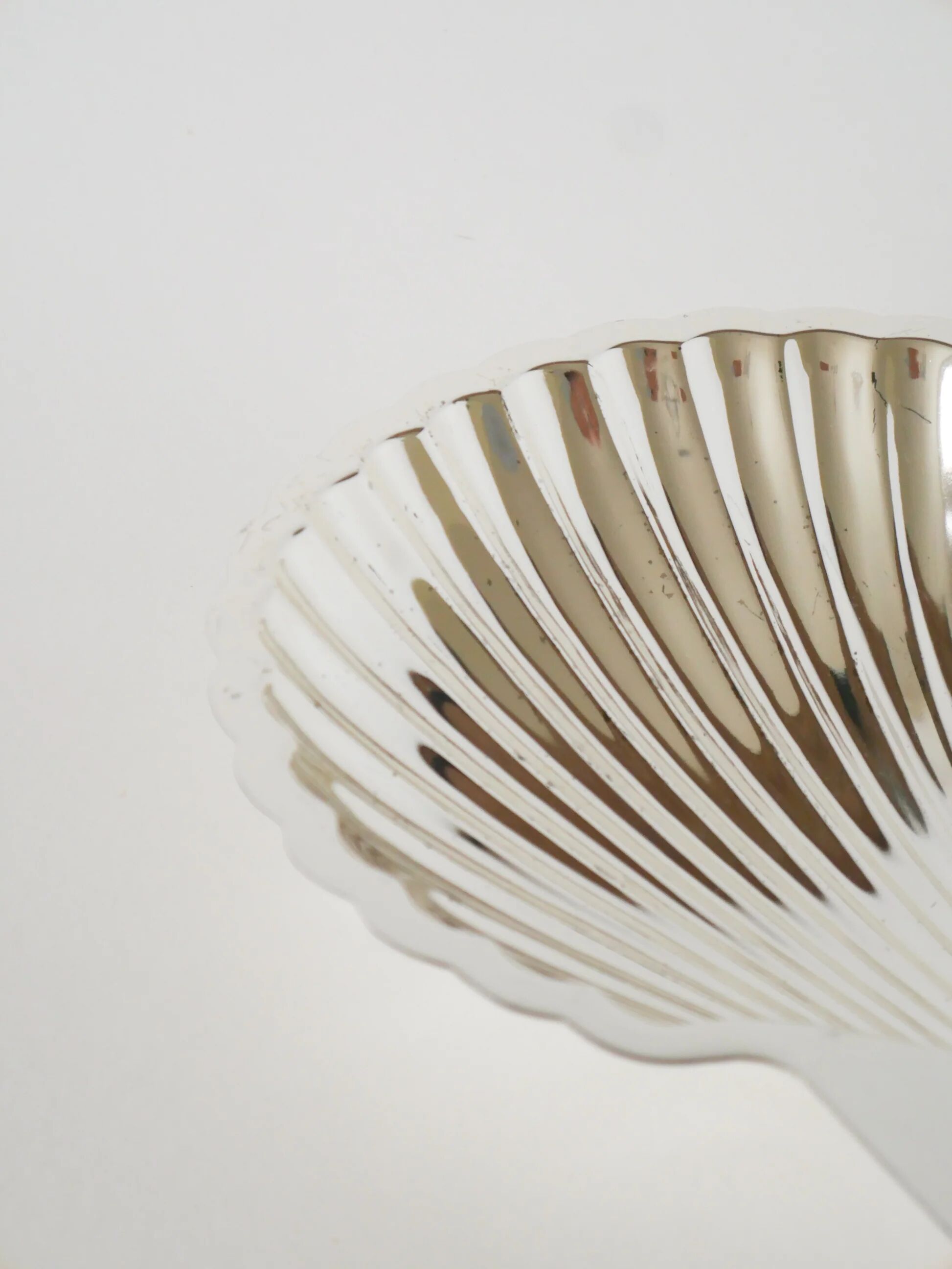 Large silver-plated shell-shaped bowl, 1950.