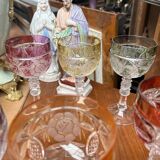 Ensemble de 6 verres à vin. Cristal massif coloré.