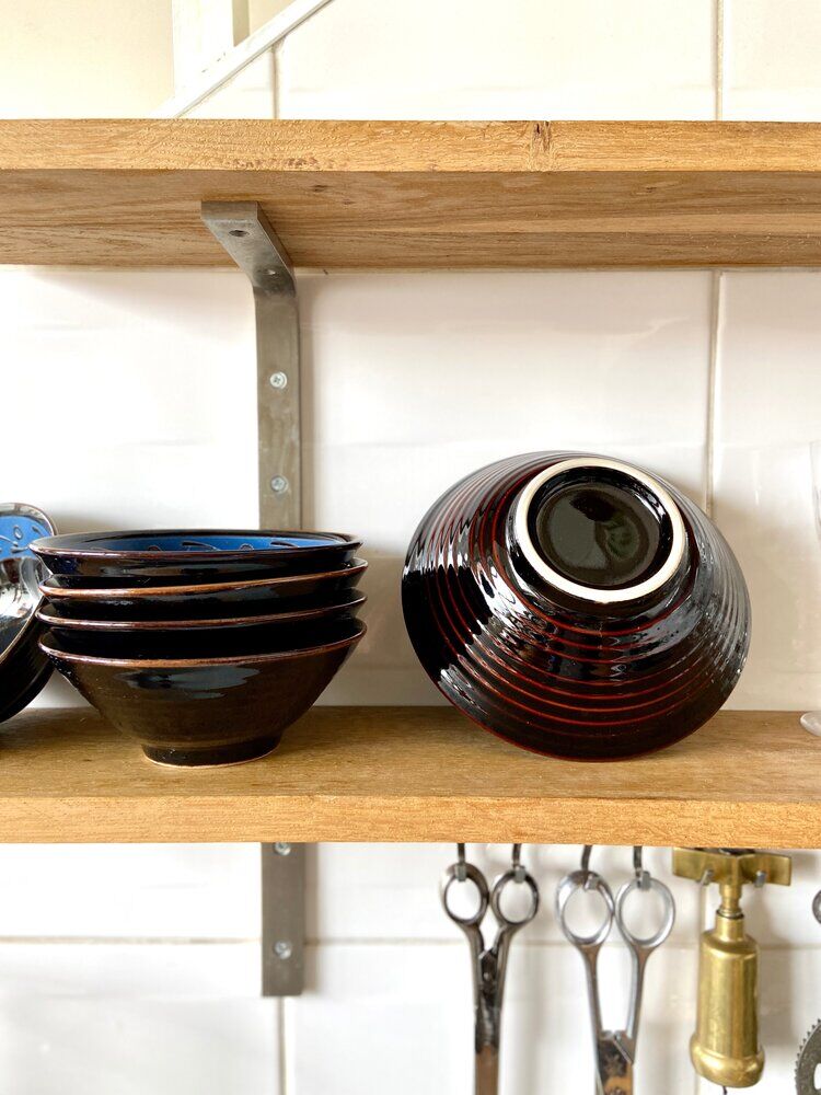 6 enamelled ceramic bowls