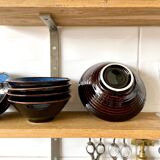 6 enamelled ceramic bowls