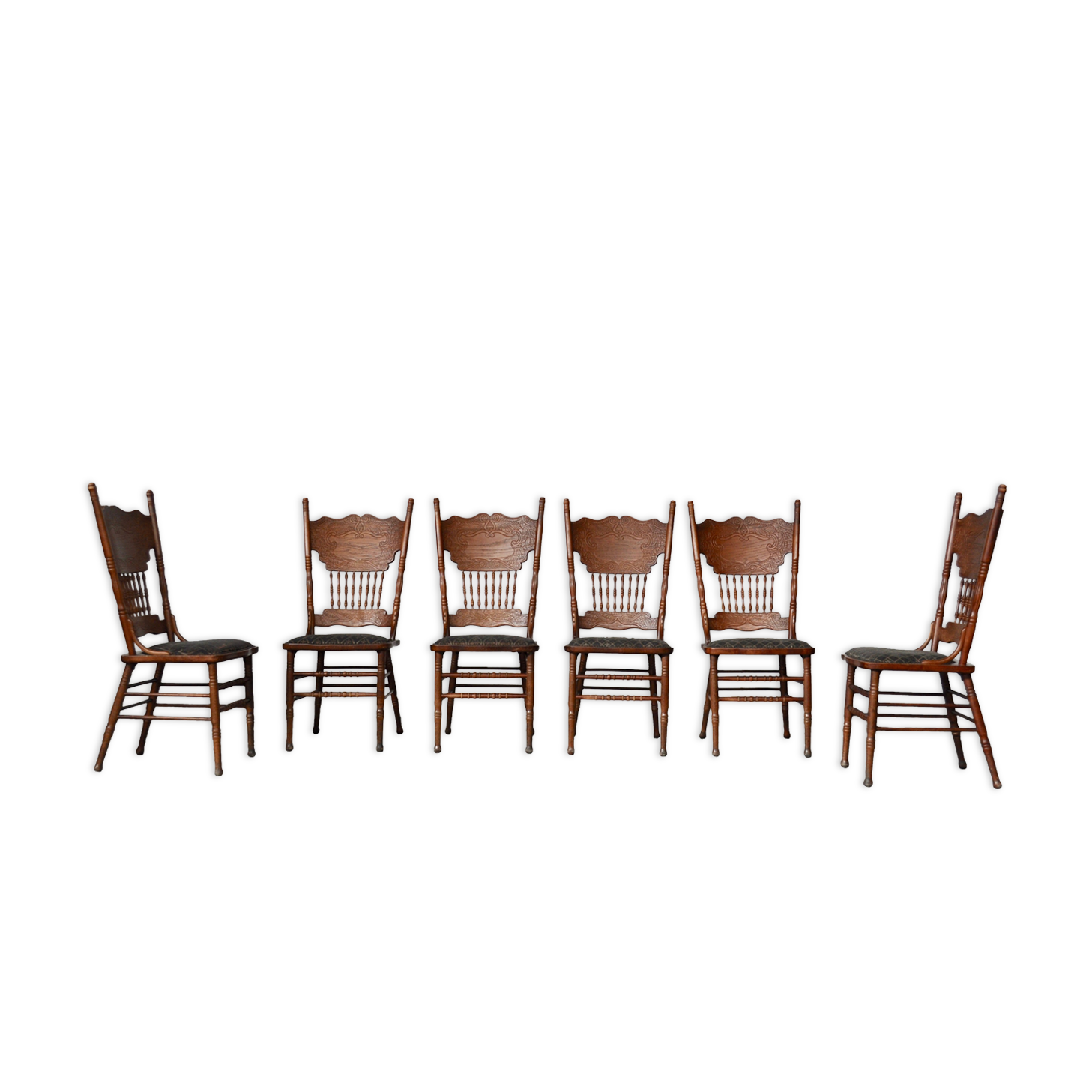 Vintage ash dining chairs, 1920