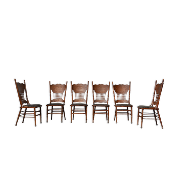 Vintage ash dining chairs, 1920