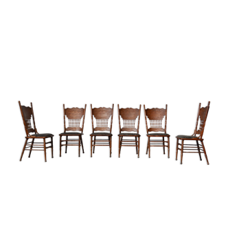 Vintage ash dining chairs, 1920