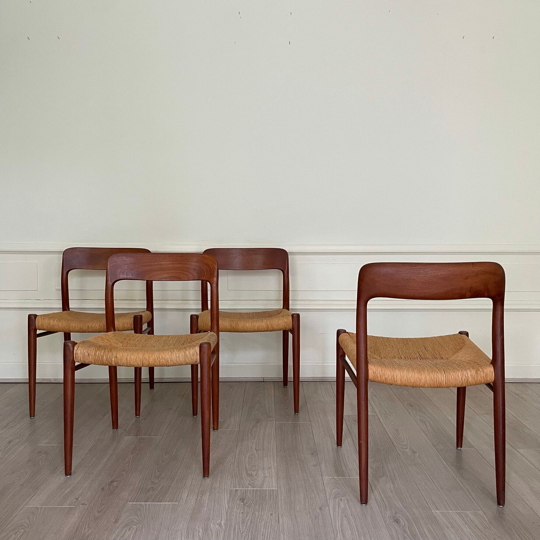 Set 4 chairs by Niels Otto Møller 1960