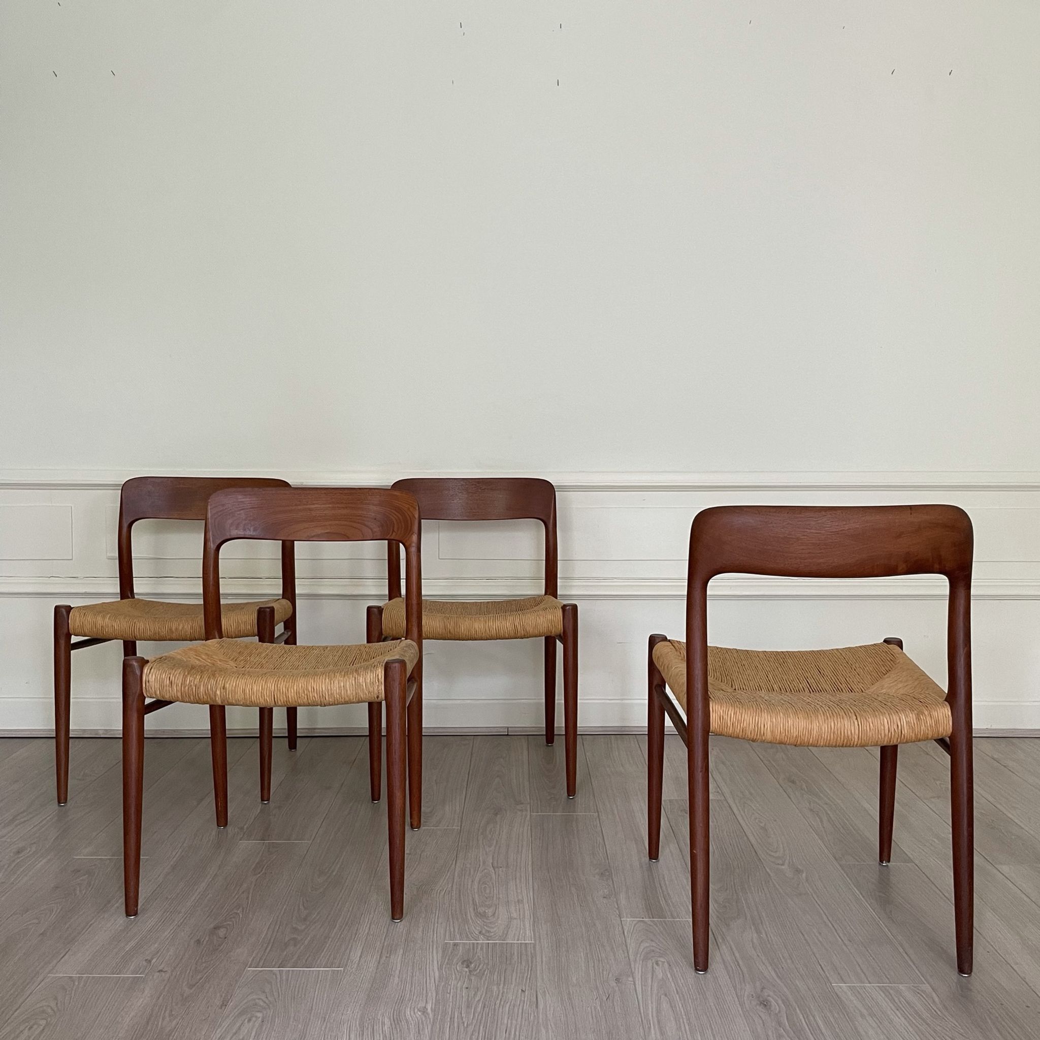 Set 4 chairs by Niels Otto Møller 1960