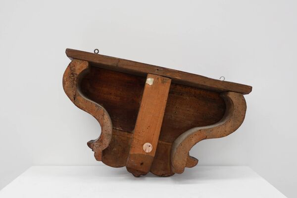 Console murale ancienne en bois sculpté, France vers 1850