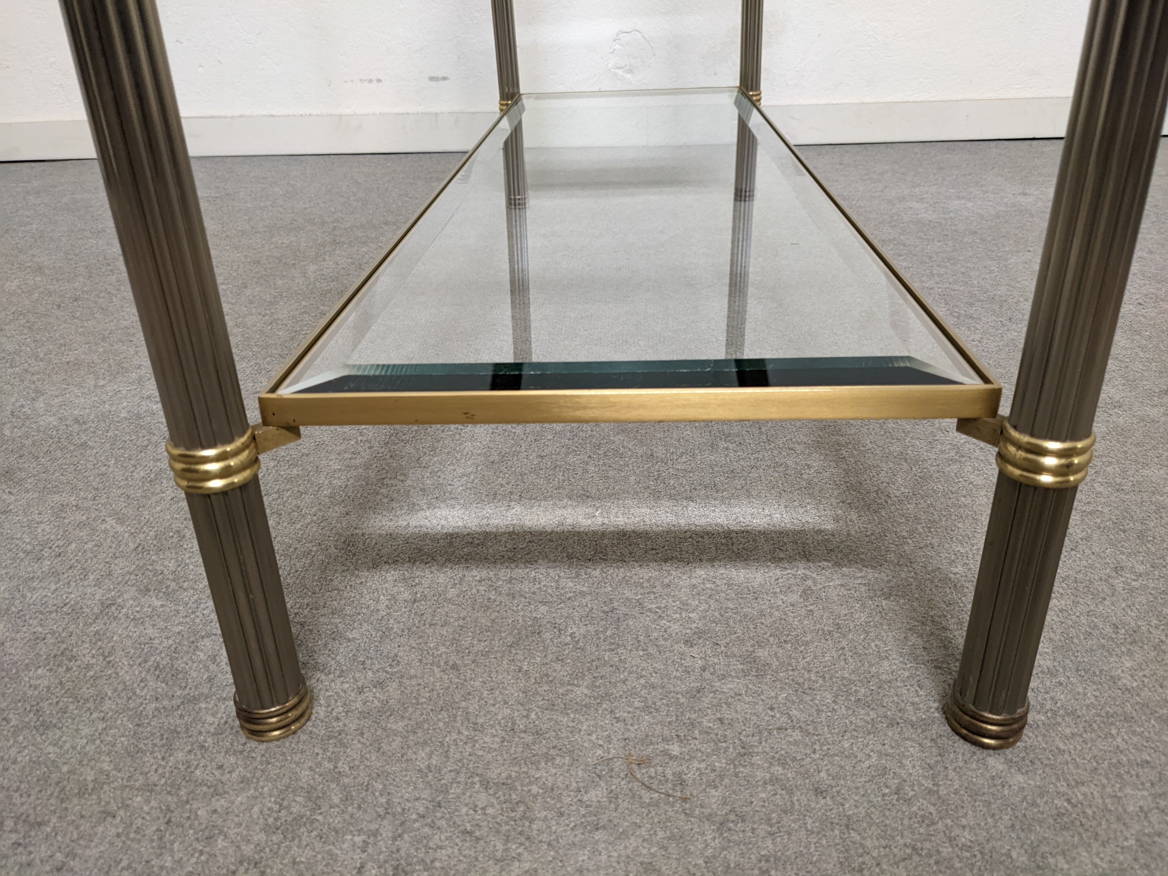 Glass and brass console from the 70s