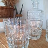 Vintage whiskey decanter and glasses