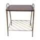 Side table, vintage "Eiffel" service with two metal and wood tops